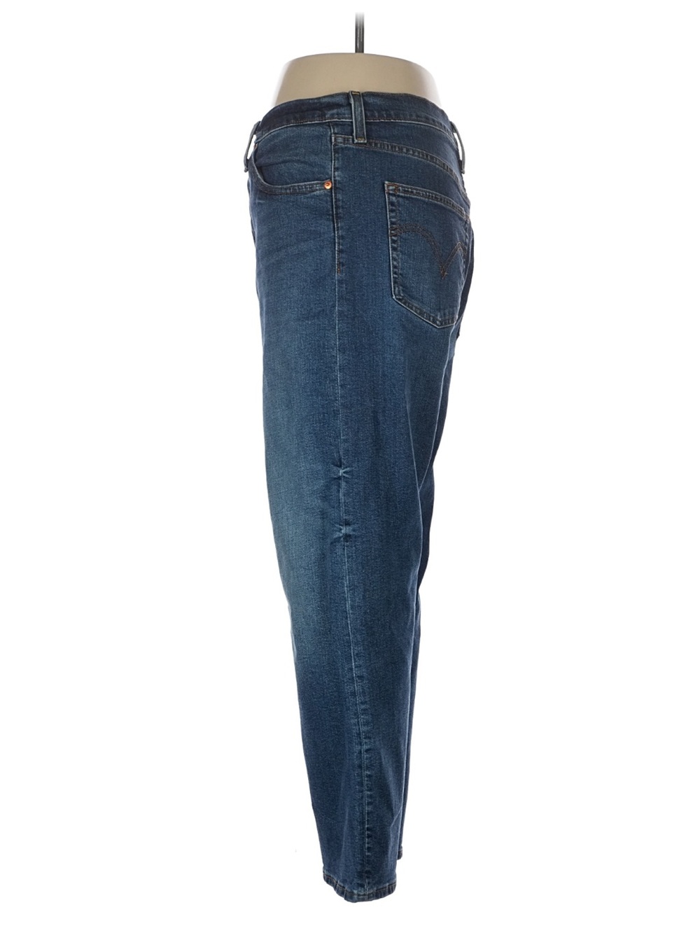 Levi’s Ribcage Straight Ankle Jeans Size 32 Dark Wash High Rise Denim - Picture 6 of 6